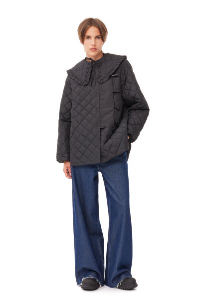 Ganni Outerwear Quilted Coat Women