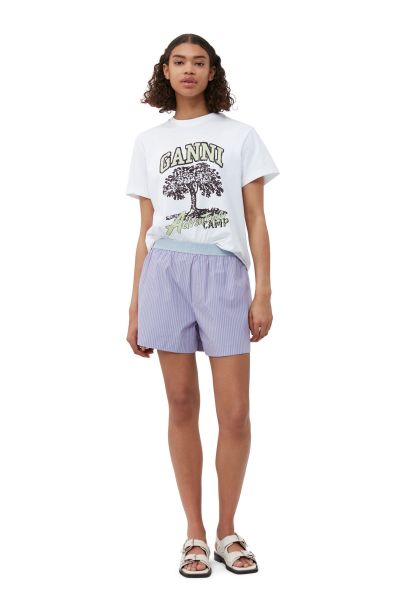Tops Basic Jersey Camp Tree T-Shirt Ganni Women
