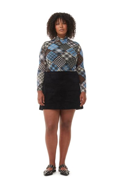 Women Skirts Black Corduroy Mini Skirt Ganni