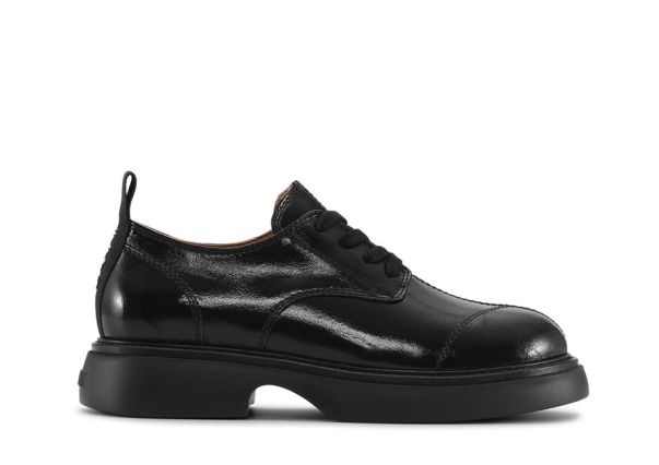Ganni Black Everyday Lace-Up Derby Shoes Flats Women