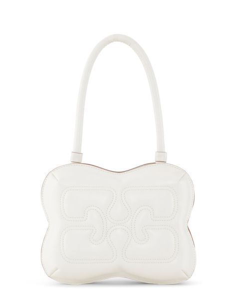 Women White Butterfly Top Handle Bag Shoulder Ganni