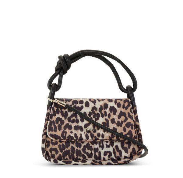 Shoulder Leopard Knot Flap Over Bag Women Ganni