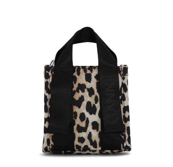 Top Handle Bags Ganni Mini Leopard Tech Tote Women