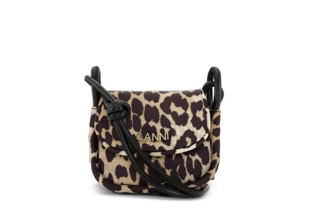 Crossbody Women Ganni Leopard Knot Mini Flap Over Bag