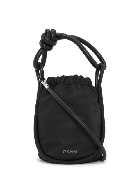 Women Crossbody Ganni Small Black Knot Bucket Bag
