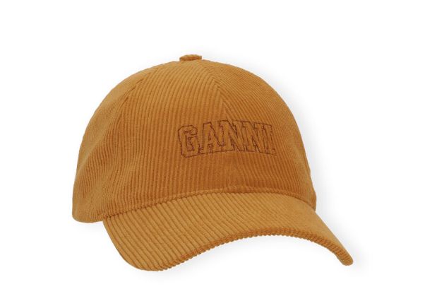 Ganni Women Hats Sand Corduroy Cap Hat