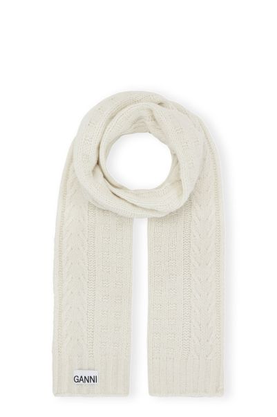 White Cable Scarf Ganni Scarves Women