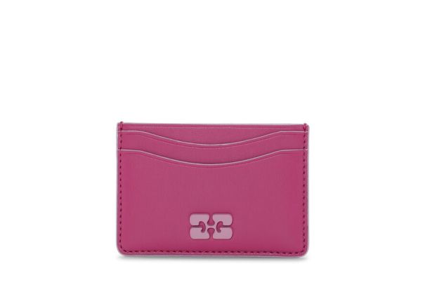 Pink Ganni Bou Card Holder Women Wallets