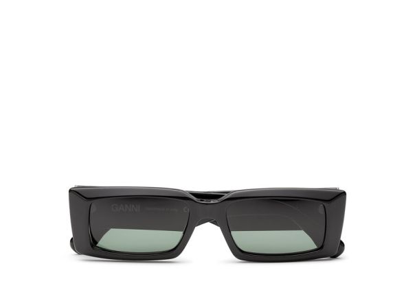 Ganni Women Sunglasses Black Rectangular Sunglasses